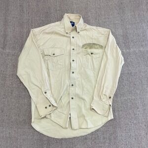 vintage wranglers button up shirt mens medium white 1990s double front pockets